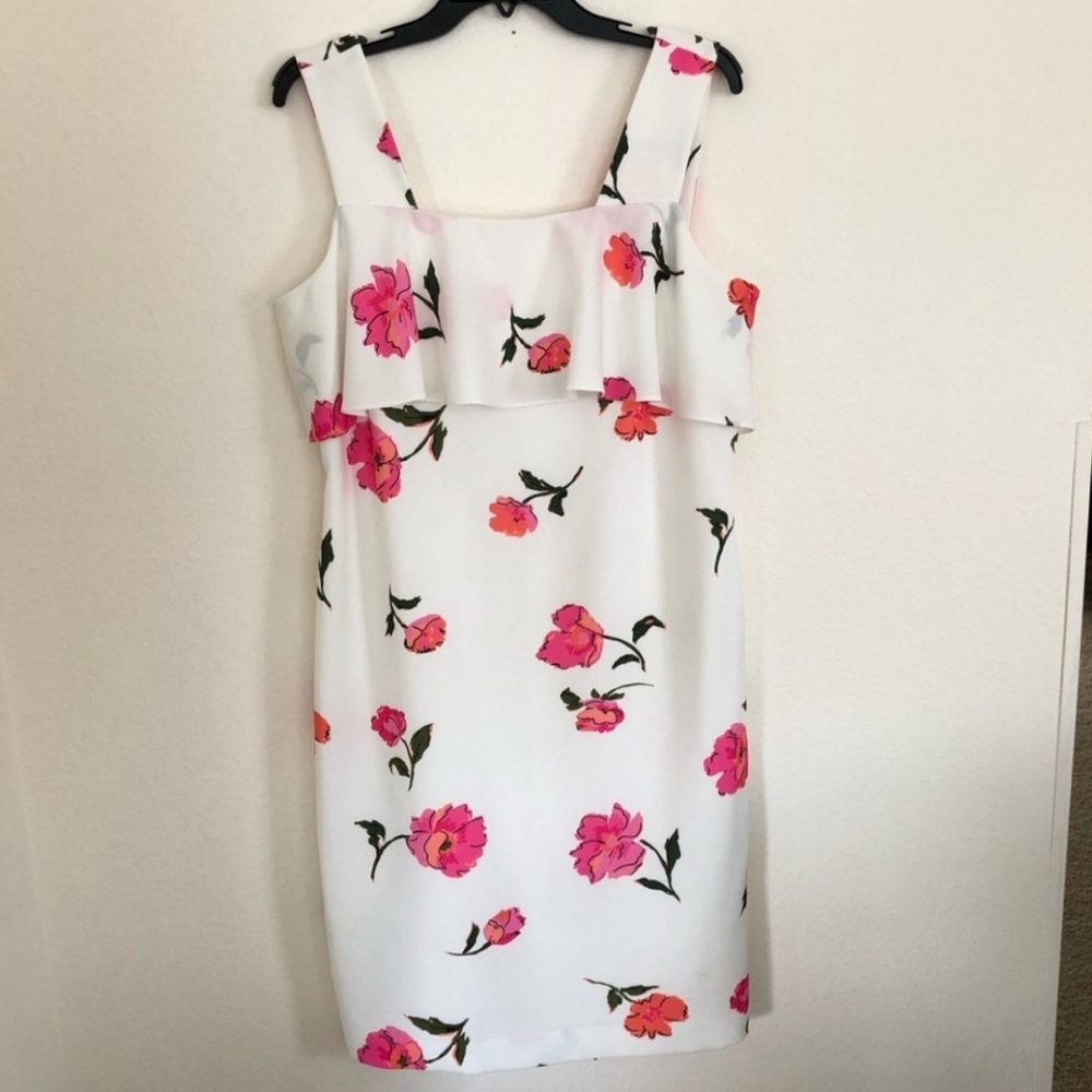 Nine West pink floral spring Shift dress size 12